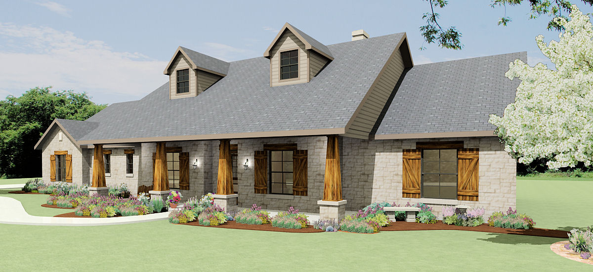 Texas Hill Country Ranch S2786L | Texas House Plans - Over 700 Proven